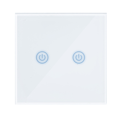 Dotykowy włącznik światła WiFi ART szklany podwójny - biały