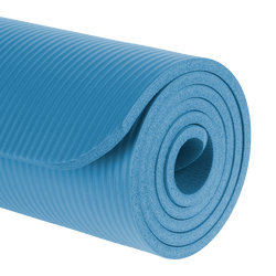 Mata gimnastyczna do ćwiczeń joga pilates fitness 183x61cm grubość 1cm REBEL ACTIVE - kolor niebieski