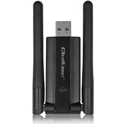 Bezprzewodowy szybki adapter DUAL Wi-Fi 2x 2dBi Qoltec standard AC USB 3.0 1200Mbps