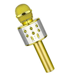 Bezprzewodowy mikrofon Bluetooth WS858 karaoke złoty