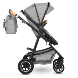 Wózek wielofunkcyjny LIONELO AMBER 2 w 1 spacerówka + gondola + torba + akcesoria - szary