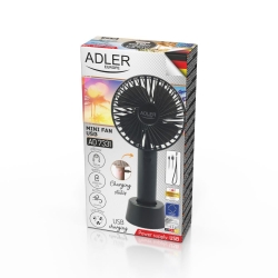 Mini wentylator przenośny 9cm/3,5” USB Adler AD 7331b czarny