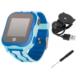 Zegarek smartwatch Forever KW-300 dla dzieci z lokalizatorem GPS WIFI SOS niebieski