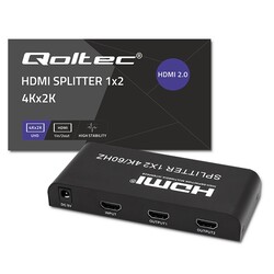 Aktywny rozdzielacz Splitter 2 x HDMI 4K x 2K Qoltec 6Gb/s 60Hz High stability