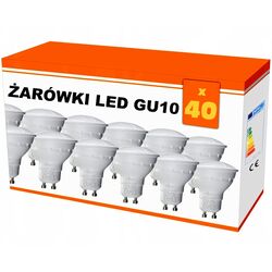 Zestaw 40x żarówka LED ART GU10 7W AC230V 50x57mm ciepły biały
