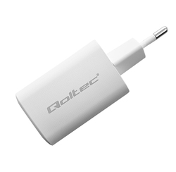 Ładowarka sieciowa Qoltec GaN ULTRA 65W 5-20V 2.25-3.25A USB-C PD   USB QC - biała