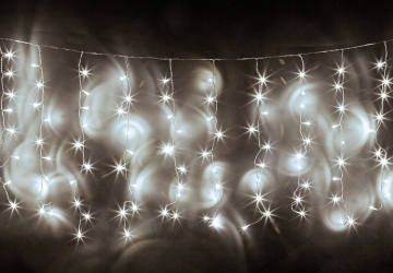 Lampki ozdobne choinkowe kurtyna świetlna LED zimny biały 650 szt 10m