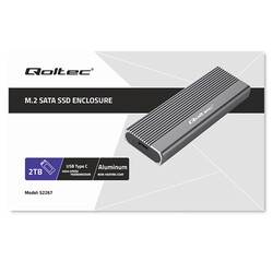 Aluminiowa obudowa zewnętrzna kieszeń na dysk USB 3.0/M.2 SSD SATA NGFF Qoltec Super speed 6Gb/s 2TB - szary