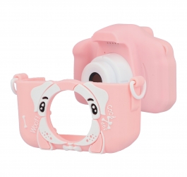 Aparat dla dzieci kamera HD X5 + ochronne etui Piesek - różowy