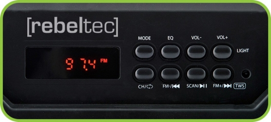 Głośnik bluetooth Rebeltec SoundBOX 440 LED FM USB SD AUX TWS z funkcją karaoke + pilot