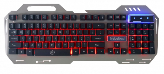 Metalowa klawiatura dla graczy Rebeltec Discovery 2 z podświetleniem + mata na biurko + mysz