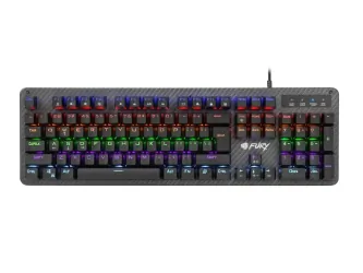 Mechaniczna klawiatura gamingowa dla graczy FURY TORNADO podświetlenie + mysz + mata + słuchawki
