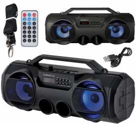 Głośnik bluetooth Rebeltec SoundBOX 440 LED FM USB SD AUX TWS z funkcją karaoke + pilot