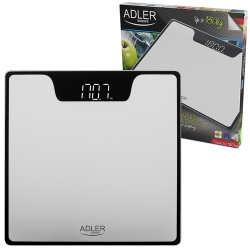 Elektroniczna waga  łazienkowa LED Adler AD 8174s do 180 kg srebrna
