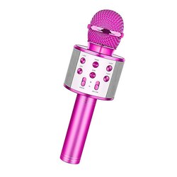 Bezprzewodowy mikrofon Bluetooth WS858 karaoke różowy