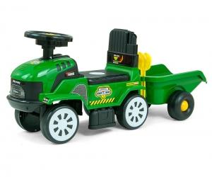 Jeździk Milly Mally zielony traktor z przyczepką