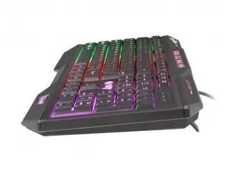 Podświetlana klawiatura dla graczy FURY HELLFIRE 2 + mata + mysz + słuchawki