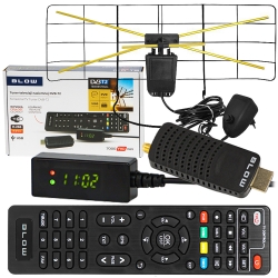 Tuner DVB-T2 BLOW 7000FHD MINI H.265 HEVC + antena pokojowa