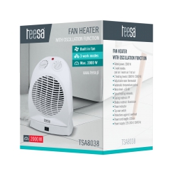 Termowentylator z wbudowanym termostatem TEESA TSA8038 1000W/ 2000W funkcja oscylacji