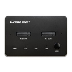 Stacja dokująca dysków Qoltec 2x SSD M.2 NVMe SATA USB-C DUAL 2x 2TB