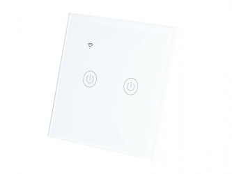 Dotykowy włącznik światła WiFi szklany podwójny - biały
