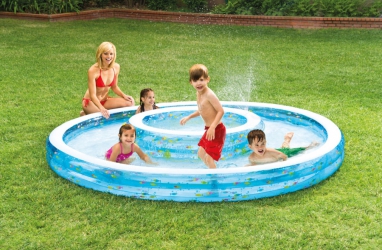 Dwa baseny basen dmuchany dla dzieci z opryskiwaczem INTEX 279cm x 36cm