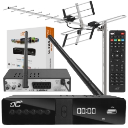 Cyfrowy zestaw telewizji naziemnej DVB-T tuner cyfrowy LTC DVB-T2 WiFi HEVC H.265 + antena kierunkowa VHF/UHF MUX8 ATD31S