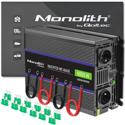 Przetwornica napięcia Qoltec Monolith 6000 MS Wave 12V/230V 3000W/6000W USB