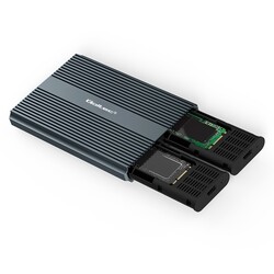 Obudowa kieszeń na dysk M.2 SSD SATA NVME DUAL Qoltec USB-C   etui