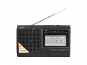 Przenośne radio LTC Wilga z wbudowanym akumulatorem USB SD czarne