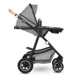Wózek wielofunkcyjny LIONELO AMBER 2 w 1 spacerówka + gondola + torba + akcesoria - szary