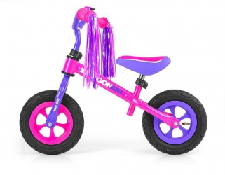 Rowerek biegowy z dzwonkiem Milly Mally Dragon Air różowo-fioletowy