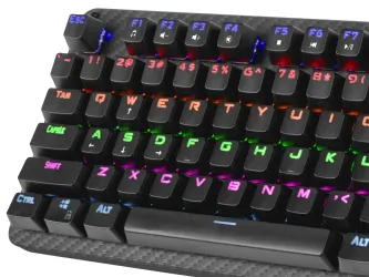 Mechaniczna klawiatura gamingowa dla graczy FURY TORNADO podświetlenie + mysz + mata + słuchawki