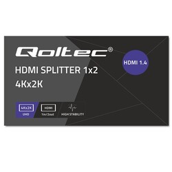 Aktywny rozdzielacz Splitter 2 x HDMI 4K x 2K Qoltec 3.4Gb/s High stability