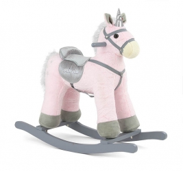 Koń na biegunach Milly Mally PePe różowy interaktywny konik bujany