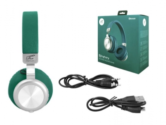 Słuchawki bezprzewodowe bluetooth LTC SYMPHONY mikrofon FM SD AUX - butelkowa zieleń
