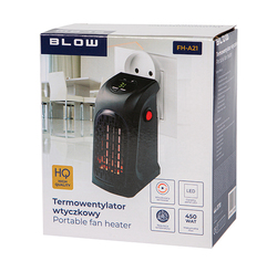 Termowentylator wtyczkowy grzejnik do kontaktu regulowany z grzałką ceramiczną BLOW FH-A21