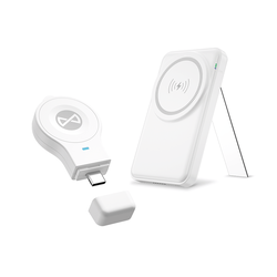 Bezprzewodowa magnetyczna stacja ładująca 5w1 ładowarka indukcyjna z power bank Forever MACS-100 5000mAh USB-C Apple Airpods