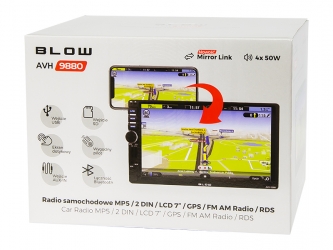 Radio BLOW AVH-9880 2DIN 7&quot; + PILOT BT GPS USB MP3 