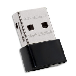 Ultraszybki bezprzewodowy Mini Adapter USB Wi-Fi Qoltec 650Mbps standard AC