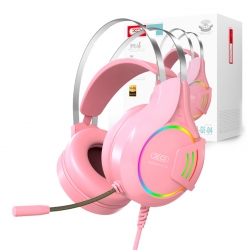 Gamingowe słuchawki nauszne XO GE-04 jack 3,5mm kolor różowy