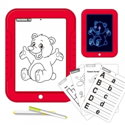 Magiczny tablet tablica LED do rysowania notes znikopis MAGIC PAD 3DX9 czerwony