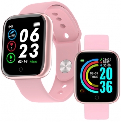 Zegarek smartwatch opaska sportowa Y68S - różowy