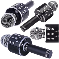 Bezprzewodowy mikrofon Bluetooth WS858 czarny karaoke 