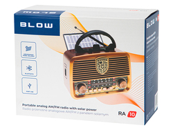 Radio przenośne analogowe AM/FM Bluetooth BLOW RA10 solarne