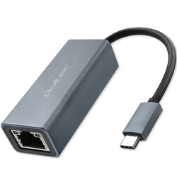 Adapter USB-C na RJ45 Ethernet Qoltec 1000Mb/s aluminiowa obudowa