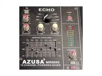 Mikser audio powermikser AZUSA PMQ-2110 z wbudowanym wzmacniaczem 2x250W 10 kanałowy