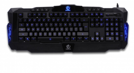 Podświetlana klawiatura dla graczy Rebeltec Legend LED blue metal + mata na biurko + mysz + słuchawki