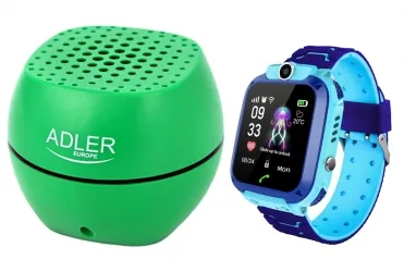 Zestaw dla dzieci zegarek smartwatch Q12 niebieski + głośnik Bluetooth