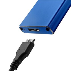 Aluminiowa obudowa zewnętrzna USB 3.0/M.2 SSD SATA NGFF Qoltec Super speed 5Gb/s 2TB - niebieski